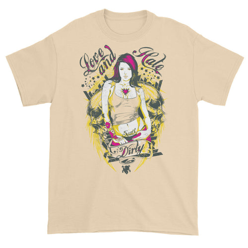 Love and Hate Beige Short Sleeve Unisex T-Shirt