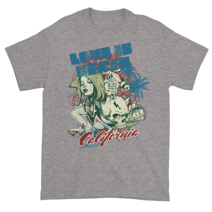 California Love is Death Grey Short Sleeve Unisex T-Shirt